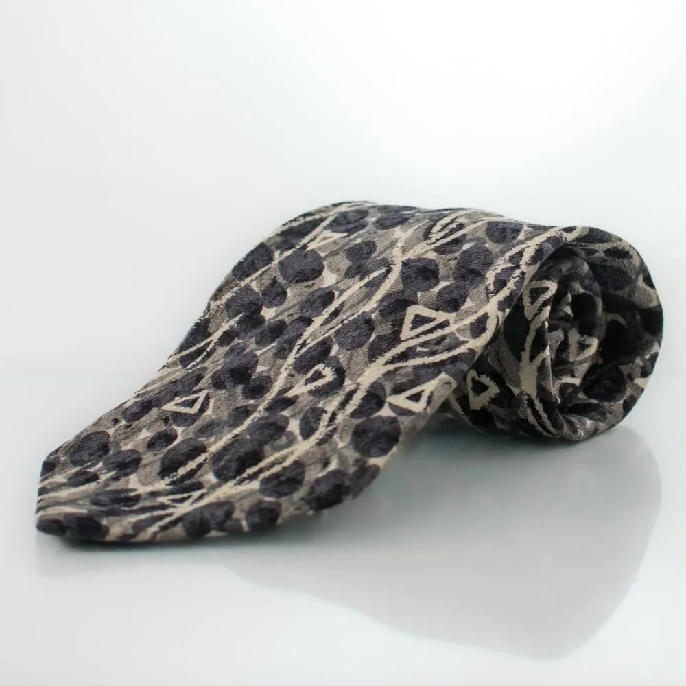 VINTAGE Silk Black Tie - Abstract Design | Karl Lagerfeld